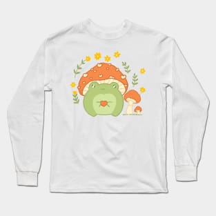 Cute frog wearing mushroom hat 🐸 Long Sleeve T-Shirt